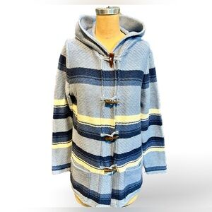 Chaps horn toggle knit sweater jacket cardigan hooded coat horizontal‎ stripes